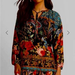 Johnny Was This Season NWT Multicolor Silk Floral Paisley Top
